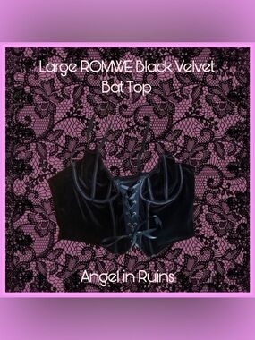 ROMWE Black Velvet Bustier Top